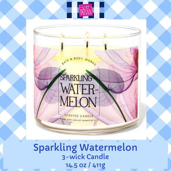Bath & Body Works 🇺🇸 SPARKLING WATERMELON 3-wick Candle 14.5 oz / 411 g
