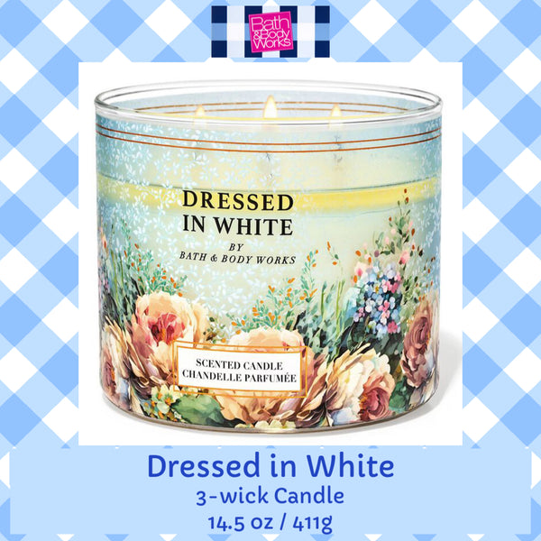 Bath & Body Works 🇺🇸 DRESSED IN WHITE 3-wick Candle 14.5 oz / 411 g