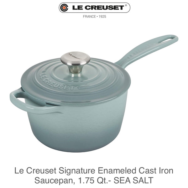 Le Creuset Signature Enameled Cast Iron Saucepan 1.75qt - SEA SALT