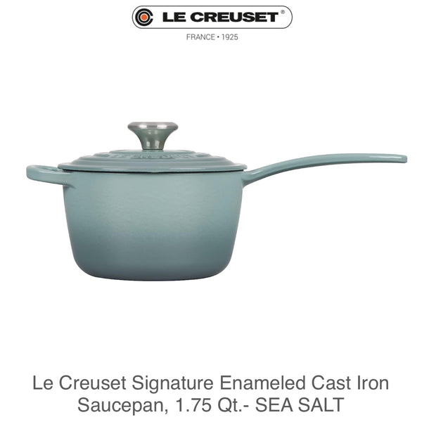 Le Creuset Signature Enameled Cast Iron Saucepan 1.75qt - SEA SALT