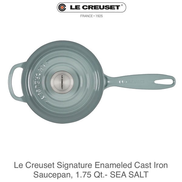 Le Creuset Signature Enameled Cast Iron Saucepan 1.75qt - SEA SALT