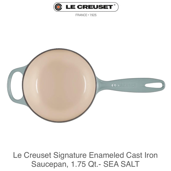 Le Creuset Signature Enameled Cast Iron Saucepan 1.75qt - SEA SALT