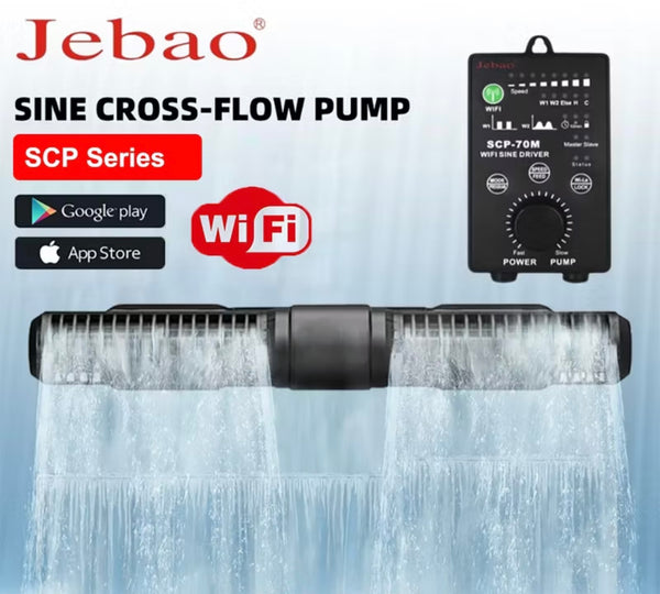 JEBAO SCP-70 Sine Cross Flow Pump Wave Maker with Controller, Black