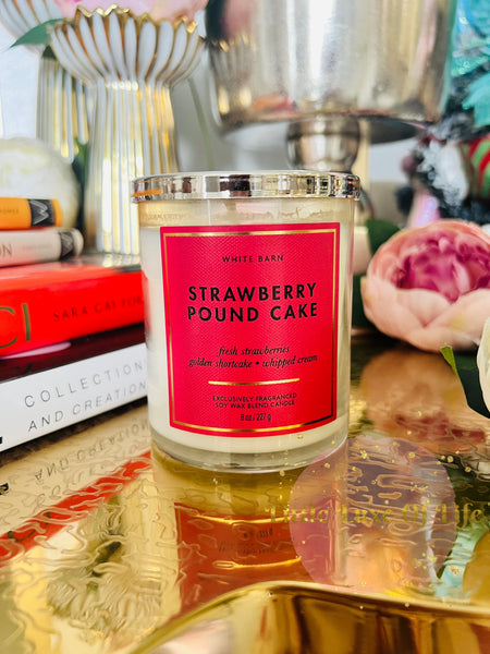 Bath & Body Works 🇺🇸 STRAWBERRY POUND CAKE single-wick Candle 7 oz / 198g