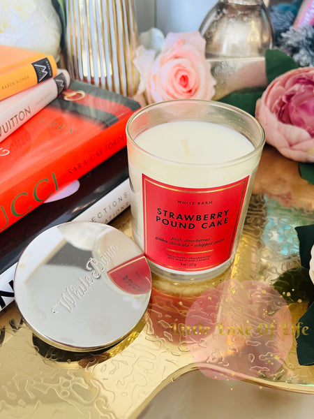 Bath & Body Works 🇺🇸 STRAWBERRY POUND CAKE single-wick Candle 7 oz / 198g