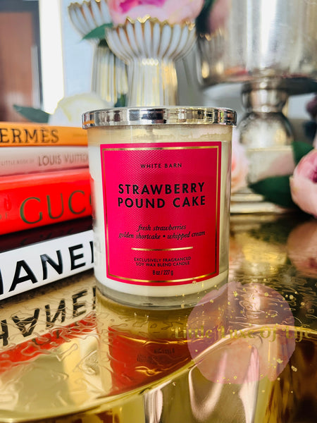 Bath & Body Works 🇺🇸 STRAWBERRY POUND CAKE single-wick Candle 7 oz / 198g