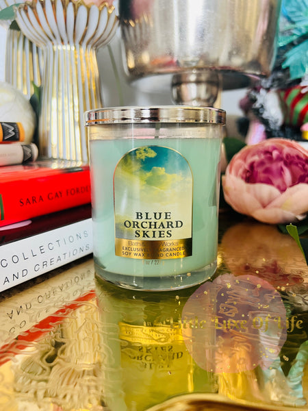 Bath & Body Works 🇺🇸 BLUE ORCHARD SKIES single-wick Candle 7 oz / 198g