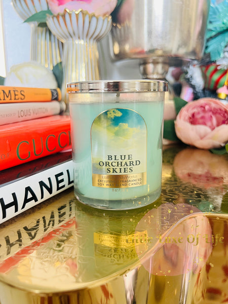 Bath & Body Works 🇺🇸 BLUE ORCHARD SKIES single-wick Candle 7 oz / 198g