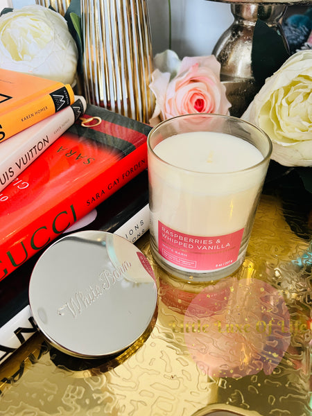 Bath & Body Works 🇺🇸 RASPBERRIES & WHIPPED VANILLA single-wick Candle 7 oz / 198g