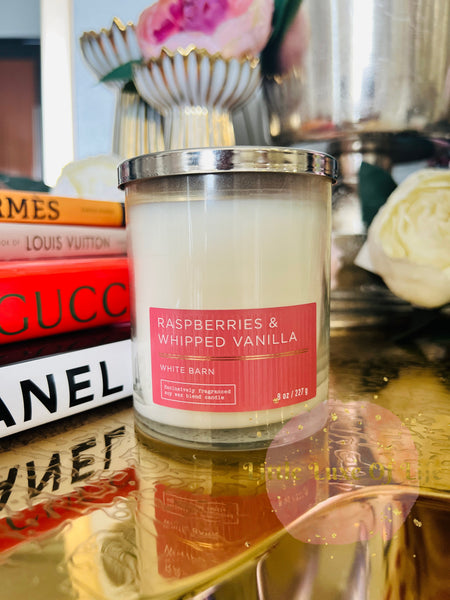 Bath & Body Works 🇺🇸 RASPBERRIES & WHIPPED VANILLA single-wick Candle 7 oz / 198g