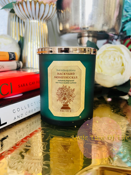 Bath & Body Works 🇺🇸 BACKYARD HONEYSUCKLE single-wick Candle 7 oz / 198g