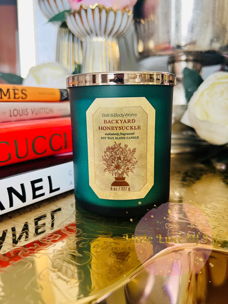 Bath & Body Works 🇺🇸 BACKYARD HONEYSUCKLE single-wick Candle 7 oz / 198g