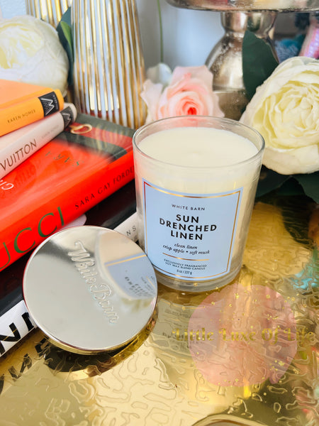 Bath & Body Works 🇺🇸 SUN-DRENCHED LINEN single-wick Candle 7 oz / 198g