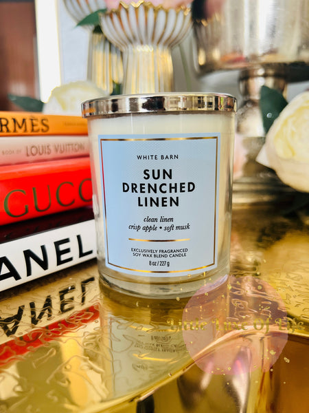 Bath & Body Works 🇺🇸 SUN-DRENCHED LINEN single-wick Candle 7 oz / 198g
