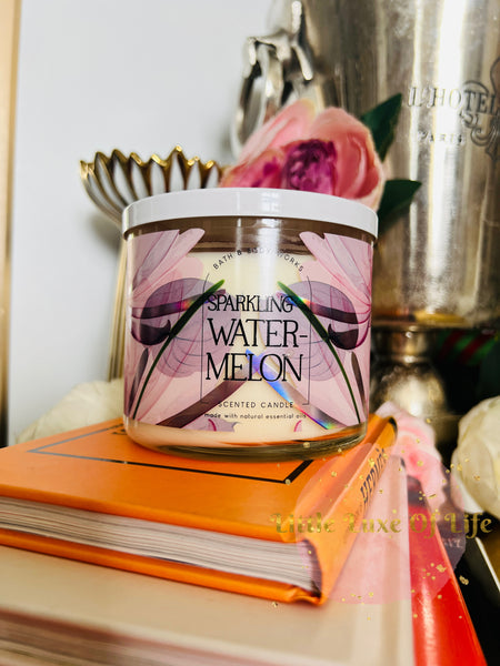 Bath & Body Works 🇺🇸 SPARKLING WATERMELON 3-wick Candle 14.5 oz / 411 g