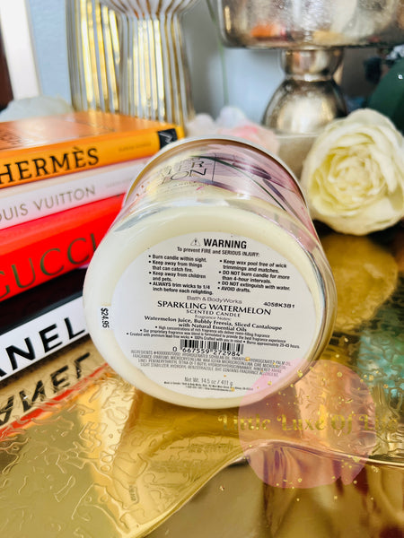 Bath & Body Works 🇺🇸 SPARKLING WATERMELON 3-wick Candle 14.5 oz / 411 g