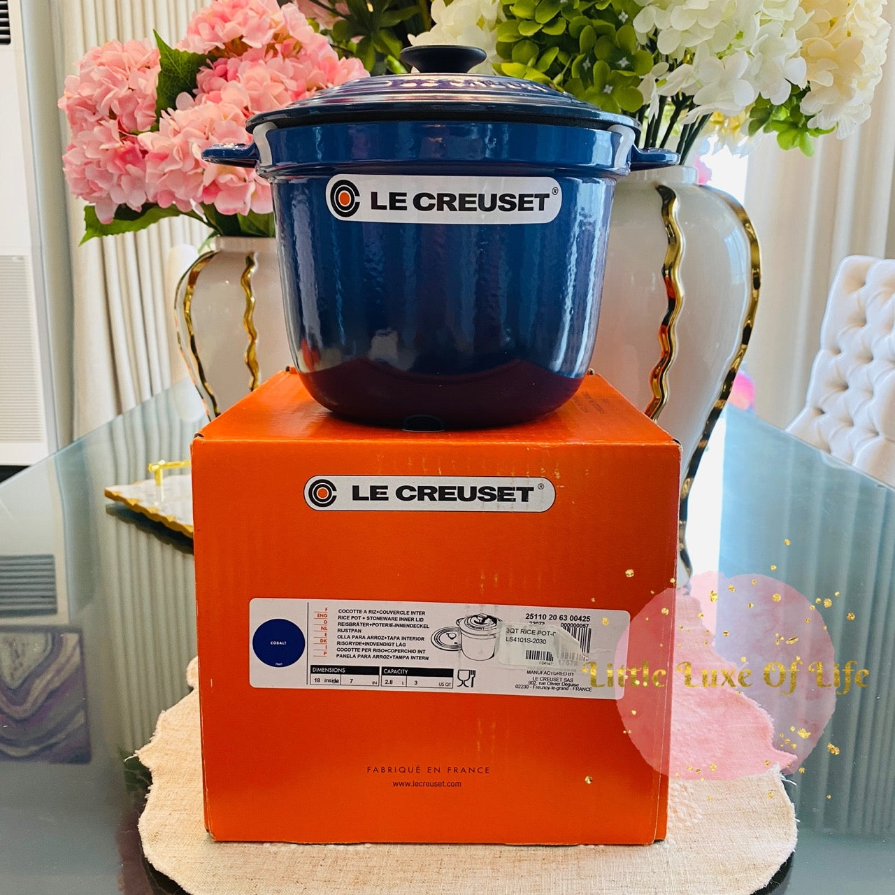 Le Creuset Cast Iron Rice Pot 3qt 20cm - COBALT – LittleLuxeOfLife