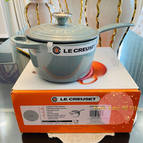 Le Creuset Signature Enameled Cast Iron Saucepan 1.75qt - SEA SALT