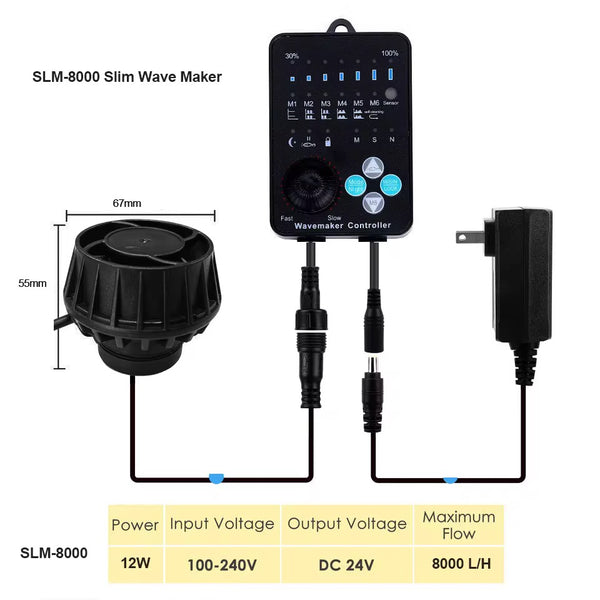 Hsbao SLM-8000 ( 12W Slim Magnetic Wave Maker) RATED for 20-50 gallon