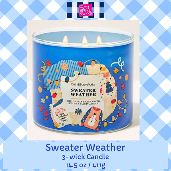 Bath & Body Works 🇺🇸 SWEATER WEATHER 3-wick Candle 14.5 oz / 411 g
