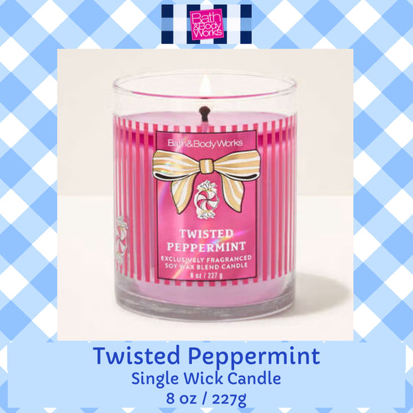 Bath & Body Works 🇺🇸 TWISTED PEPPERMINT single-wick Candle 8 oz / 227g