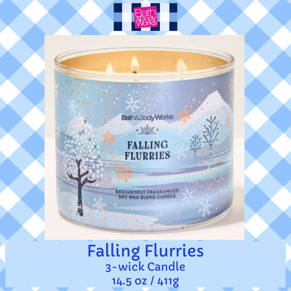 Bath & Body Works 🇺🇸 FALLING FLURRIES 3-wick Candle 14.5 oz / 411 g