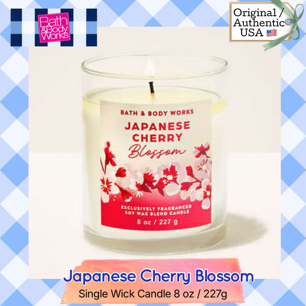 Bath & Body Works 🇺🇸 JAPANESE CHERRY BLOSSOM single-wick Candle 8 oz / 227g (B)
