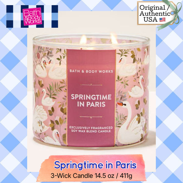 Bath & Body Works 🇺🇸 SPRINGTIME IN PARIS 3-wick Candle 14.5 oz / 411 g