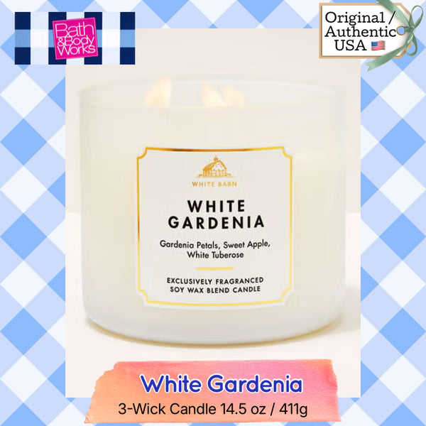 Bath & Body Works 🇺🇸 WHITE GARDENIA 3-wick Candle 14.5 oz / 411 g
