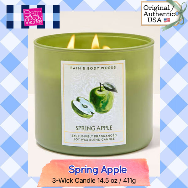 Bath & Body Works 🇺🇸 SPRING APPLE 3-wick Candle 14.5 oz / 411 g