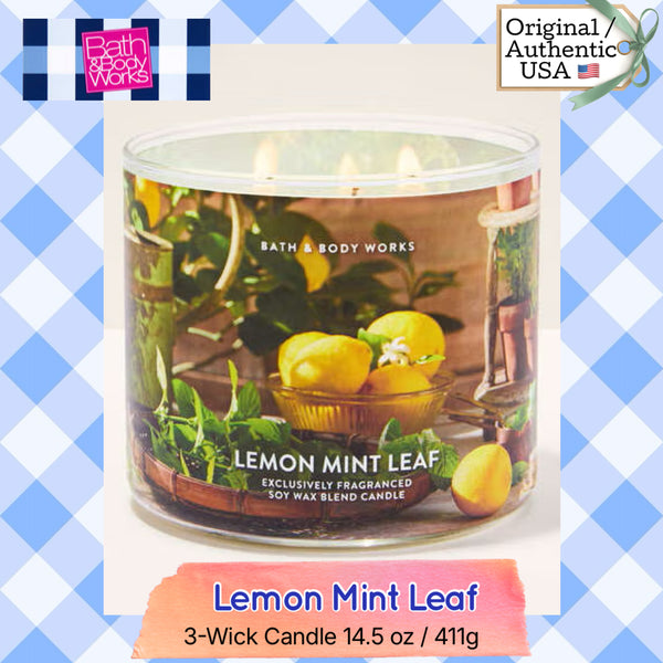 Bath & Body Works 🇺🇸 LEMON MINT LEAF 3-wick Candle 14.5 oz / 411 g