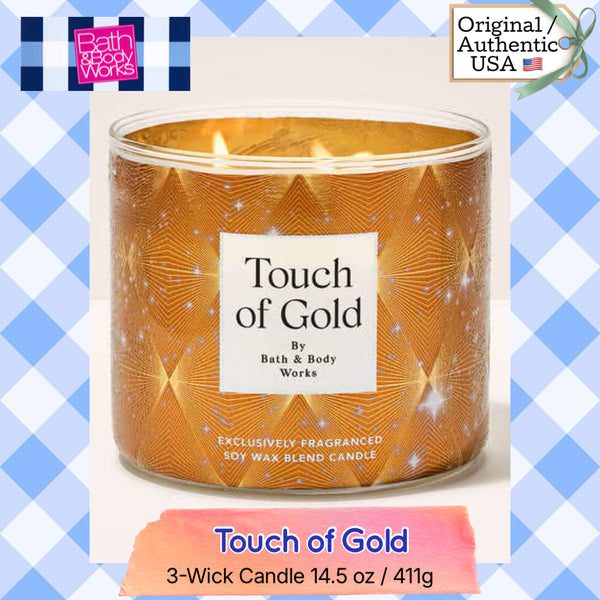 Bath & Body Works 🇺🇸 TOUCH OF GOLD 3-wick Candle 14.5 oz / 411 g