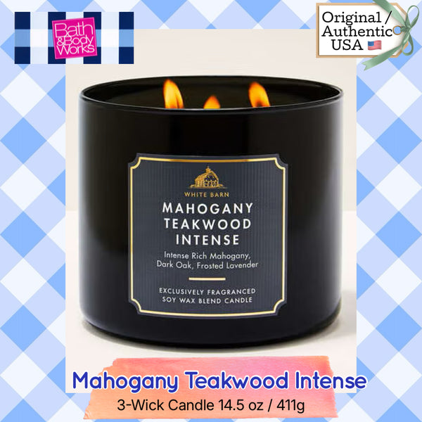 Bath & Body Works 🇺🇸 MAHOGANY TEAKWOOD INTENSE 3-wick Candle 14.5 oz / 411 g
