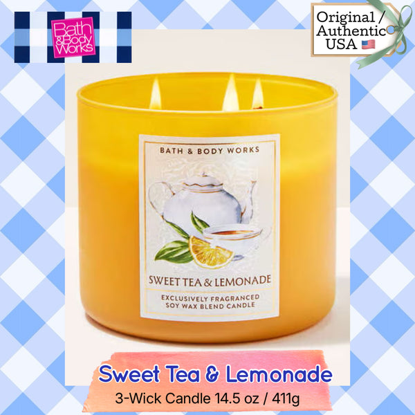 Bath & Body Works 🇺🇸 SWEET TEA & LEMONADE 3-wick Candle 14.5 oz / 411 g
