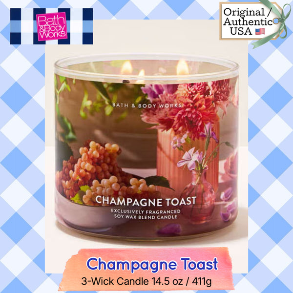 Bath & Body Works 🇺🇸 CHAMPAGNE TOAST 3-wick Candle 14.5 oz / 411 g