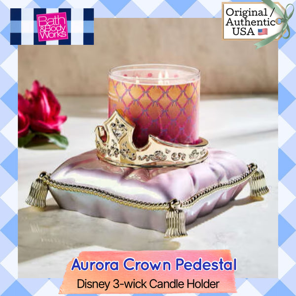 Bath & Body Works 🇺🇸 Disney AURORA CROWN PEDESTAL 3-Wick Candle Holder