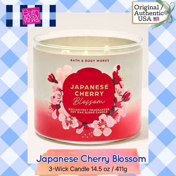 Bath & Body Works 🇺🇸 JAPANESE CHERRY BLOSSOM 3-wick Candle 14.5 oz / 411 g