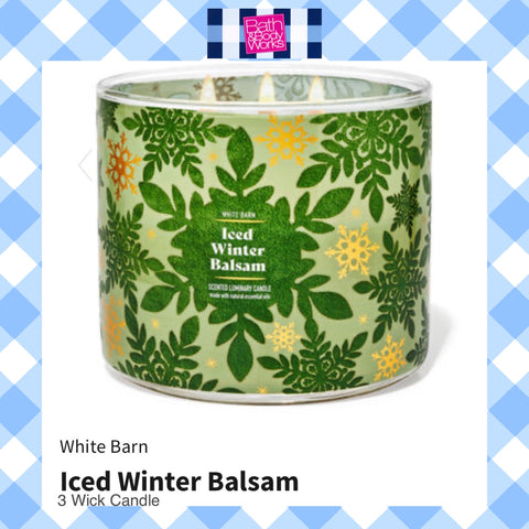 Bath & Body Works ICED WINTER BALSAM 3-wick Candle 14.5 oz / 411 g