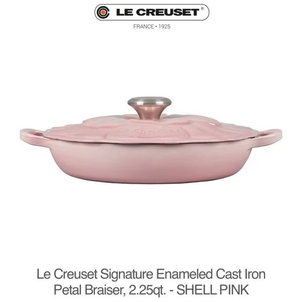 Le Creuset Signature Enameled Cast Iron Petal Braiser, 2.25qt. - SHELL PINK