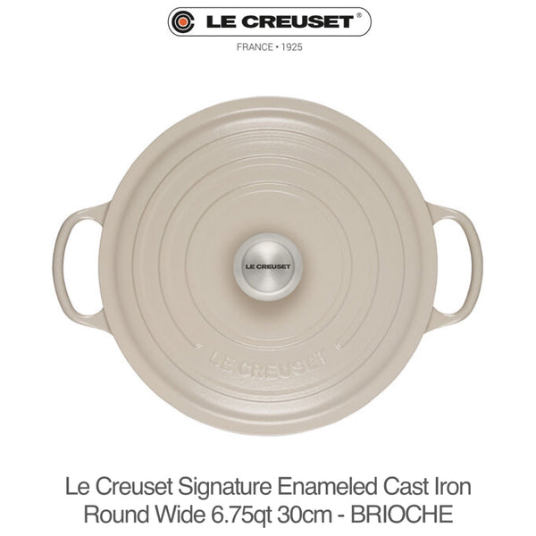 Le Creuset Signature Round Wide Oven 6.75qt 30cm - BRIOCHE