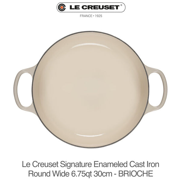 Le Creuset Signature Round Wide Oven 6.75qt 30cm - BRIOCHE