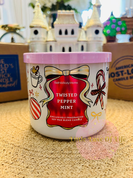 Bath & Body Works 🇺🇸 TWISTED PEPPERMINT 3-wick Candle 14.5 oz / 411 g