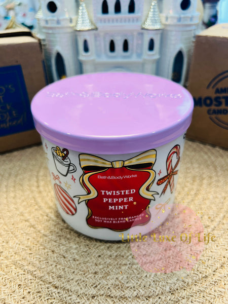 Bath & Body Works 🇺🇸 TWISTED PEPPERMINT 3-wick Candle 14.5 oz / 411 g
