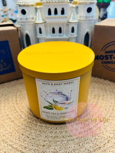 Bath & Body Works 🇺🇸 SWEET TEA & LEMONADE 3-wick Candle 14.5 oz / 411 g