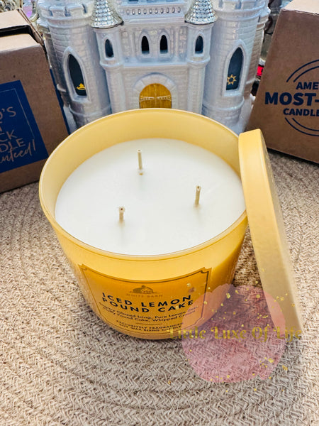 Bath & Body Works 🇺🇸 ICED LEMON POUND CAKE 3-wick Candle 14.5 oz / 411 g