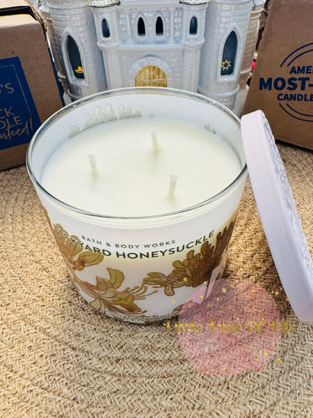 Bath & Body Works 🇺🇸 BACKYARD HONEYSUCKLE 3-wick Candle 14.5 oz / 411 g (B)