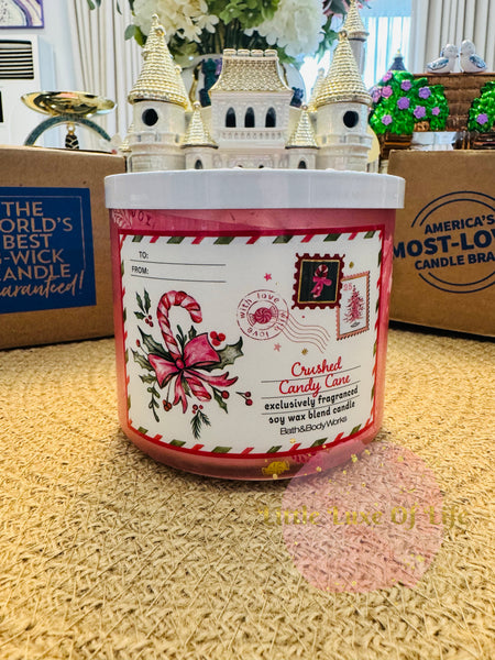 Bath & Body Works 🇺🇸 CRUSHED CANDY CANE 3-wick Candle 14.5 oz / 411 g