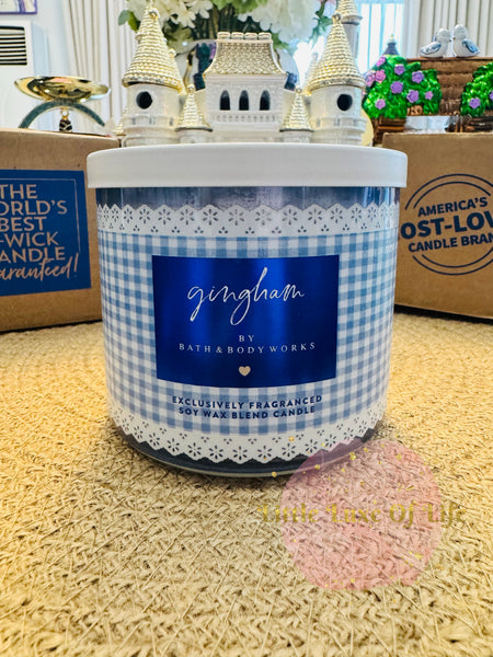 Bath & Body Works 🇺🇸 GINGHAM 3-wick Candle 14.5 oz / 411 g