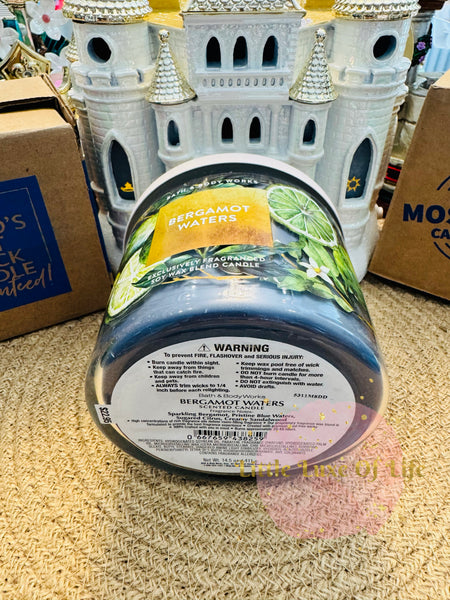 Bath & Body Works 🇺🇸 BERGAMOT WATERS 3-wick Candle 14.5 oz / 411 g