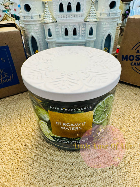 Bath & Body Works 🇺🇸 BERGAMOT WATERS 3-wick Candle 14.5 oz / 411 g